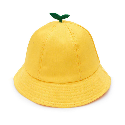 Yellow Hat Printed Logo Kindergarten Fisherman Hat Children's Sun Hat Student Cotton Windproof Rope Hat Wholesale
