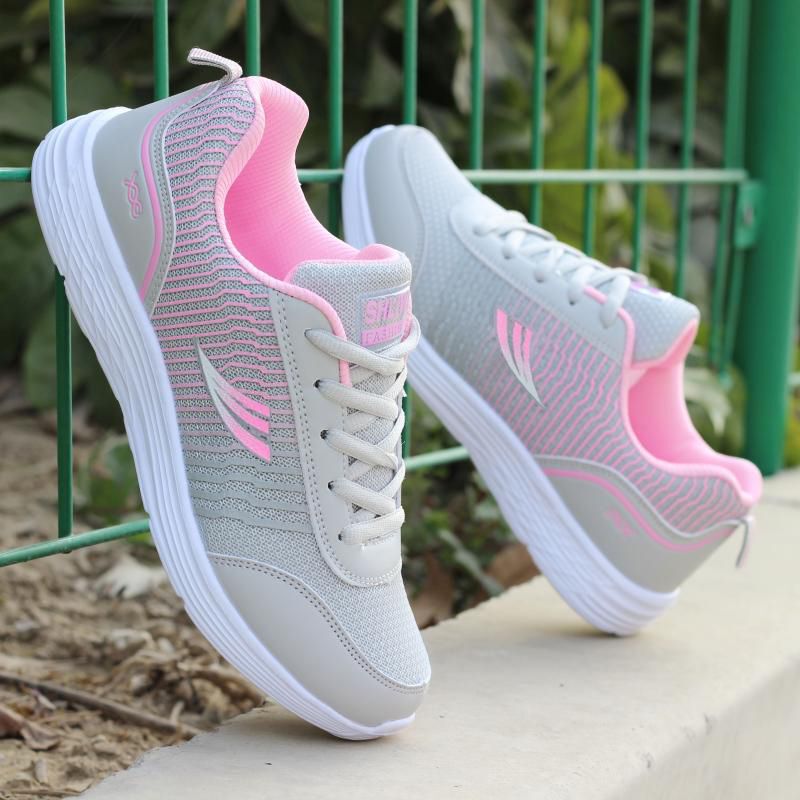 Spring and Autum Women's Daily Casual Sports Shoes Korean Style Women's Shoes Breathable Flats Running Shoes Lightweight Travel Shoes Flats