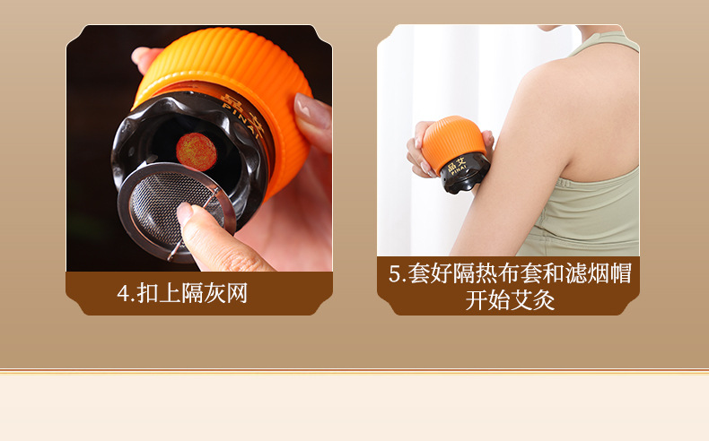 Bian Stone Moxa Fire Dragon Jar Home Warming Massage Cup Gua Sha Tool Set of 2 in use