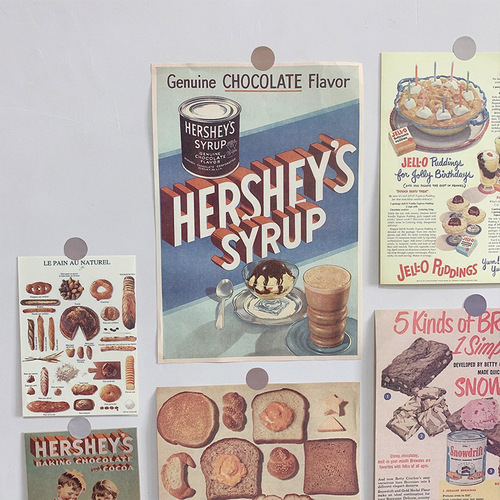ins retro poster gourmet bread background wall decoration card photography props versatile B&B with soft decoration
