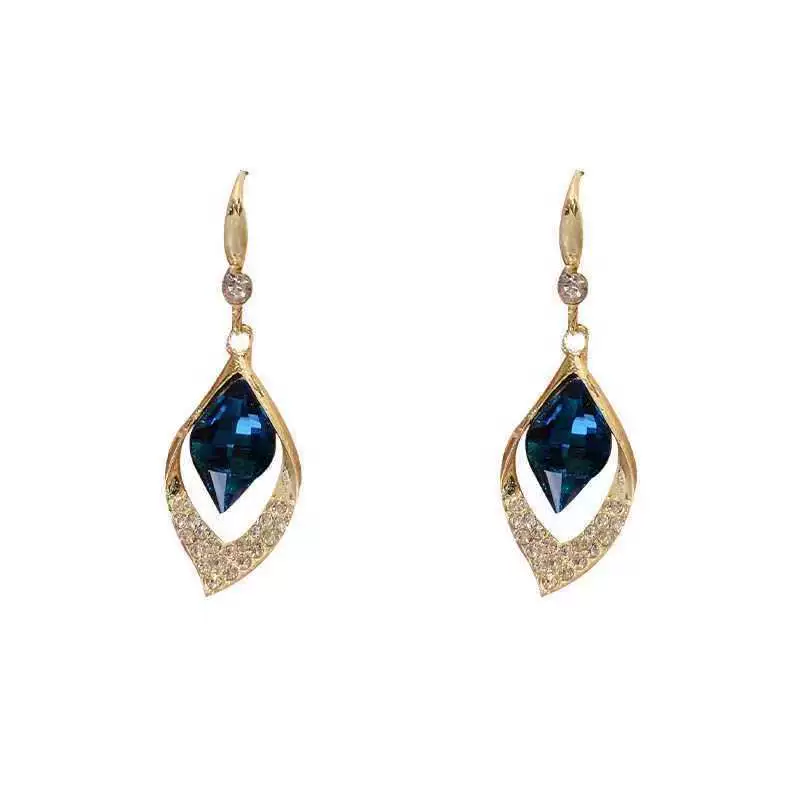 Blue retro earrings, Korean style