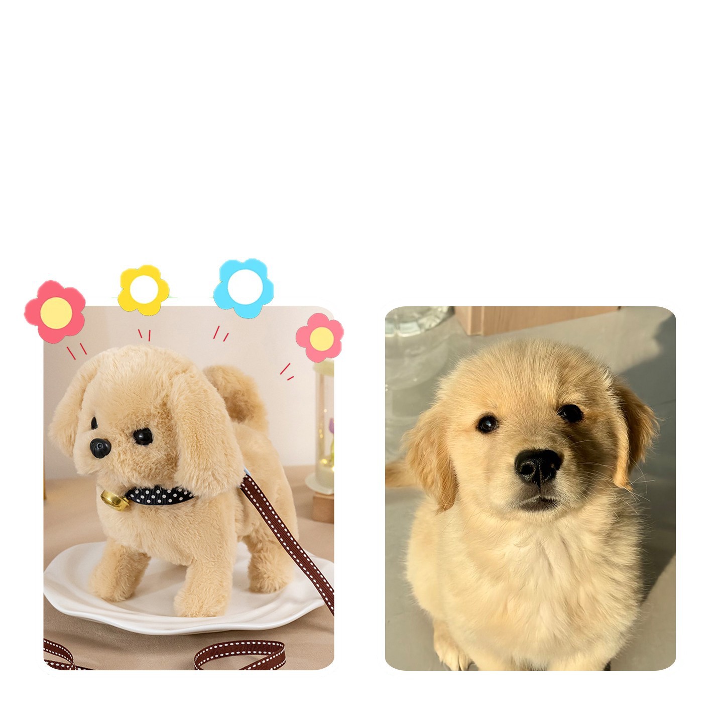 Juguetes perros de peluche de simulación eléctrica de niños tirando de cuerda sonido bebé puede caminar puede deslizarse puede llamar a la mascota bebé