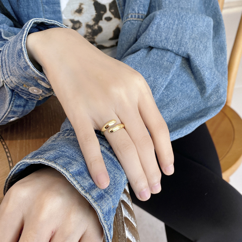 Fashion Geometric Sterling Silver Plating Open Ring 1 Piece