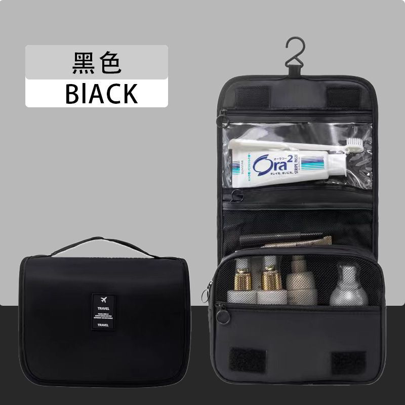 Bolsa de maquillaje de gran capacidad de viaje de negocios bolsa de lavado portátil de moda portátil a prueba de agua separación seca y húmeda gancho bolsa de almacenamiento