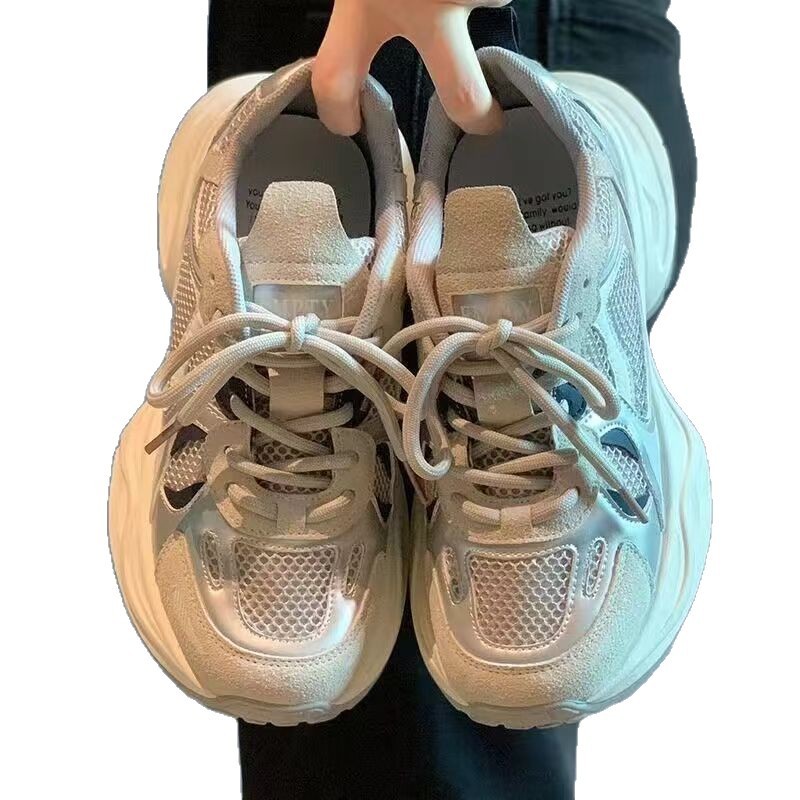 Zhao Lusi の女性用厚底ダッドシューズ 2025 春の新作超人気の多用途通気性スポーツシューズ軽量ランニングシューズ|undefined