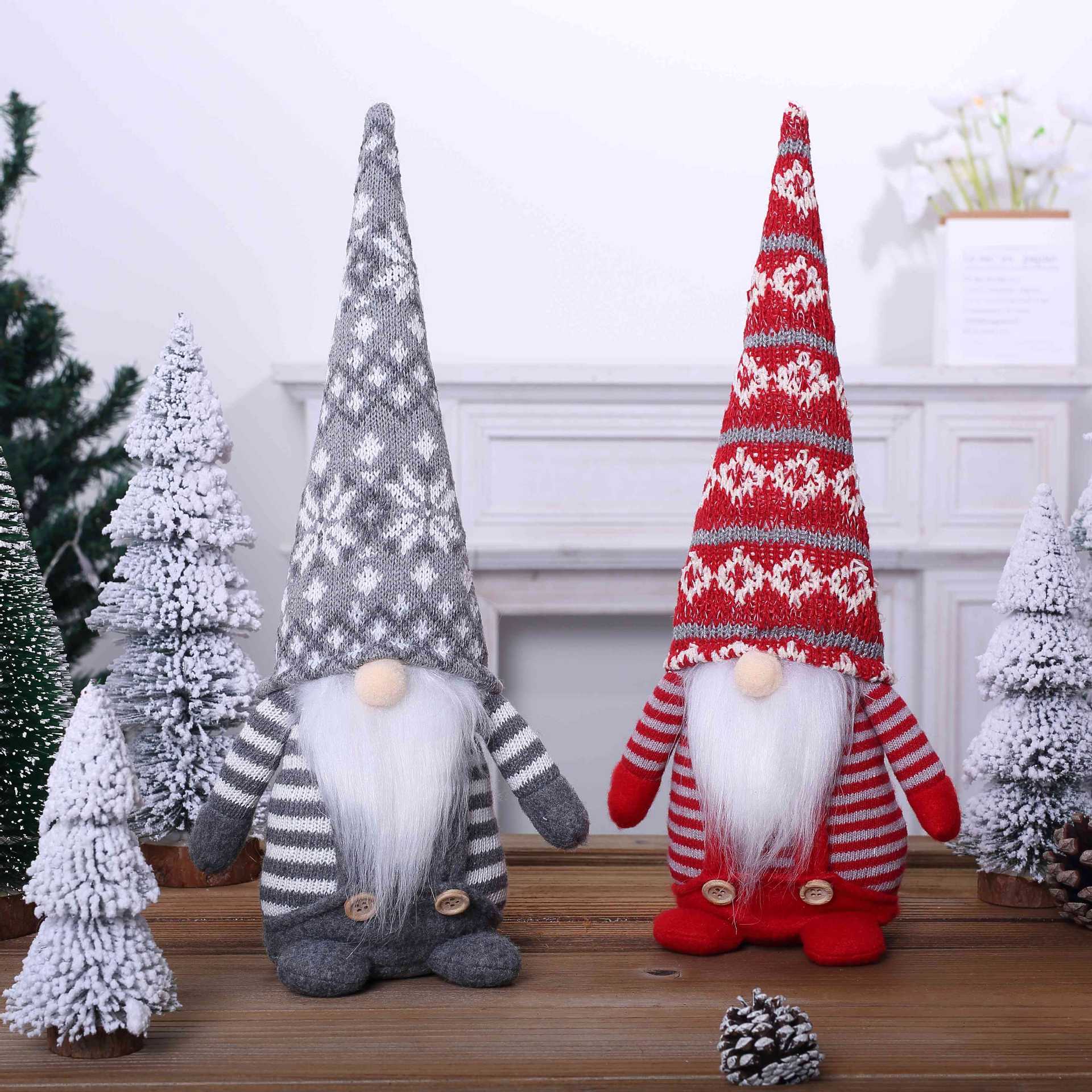 Transfronterizos nuevos nórdicos de peluche de punto decoración de Navidad muñeca sin cara muñeca bosques Rudolph adornos al por mayor