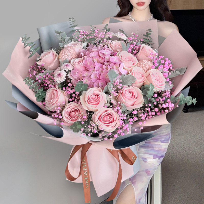 【화만미유】수국과 장미 믹스 부케