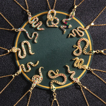 跨境爆款蛇形项链吊坠女复古嘻哈欧美热销ins风 锆石饰品首饰批发