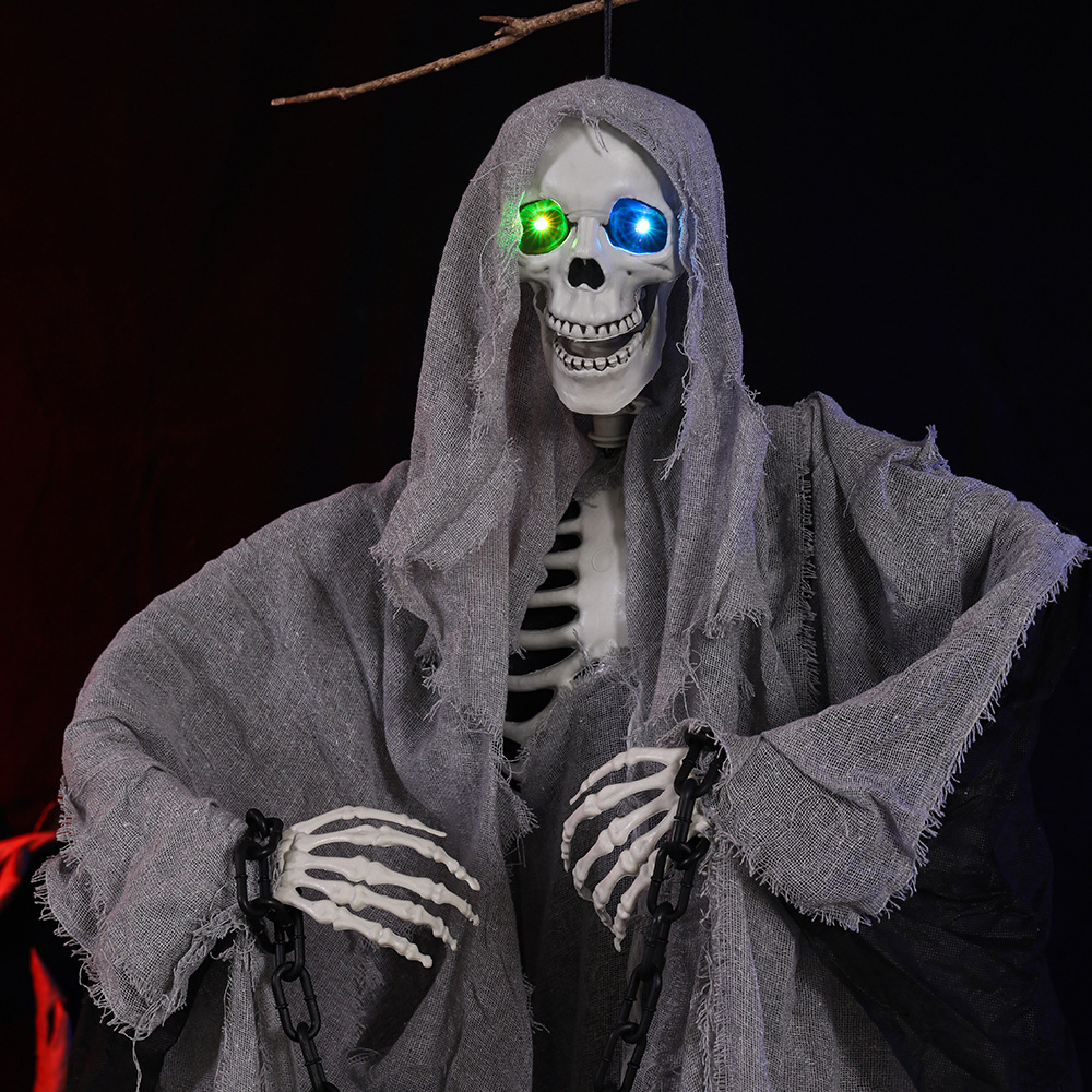 Halloween colgante fantasma cadena de hierro brillante colgante fantasma sala de escape casa embrujada bar escena de terror accesorios de decoración de miedo