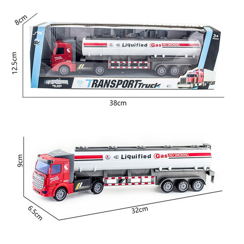 Cross-border semi-trailer heavy-duty large truck engineering dump truck transport container truck tank truck boy model pull-back truck
