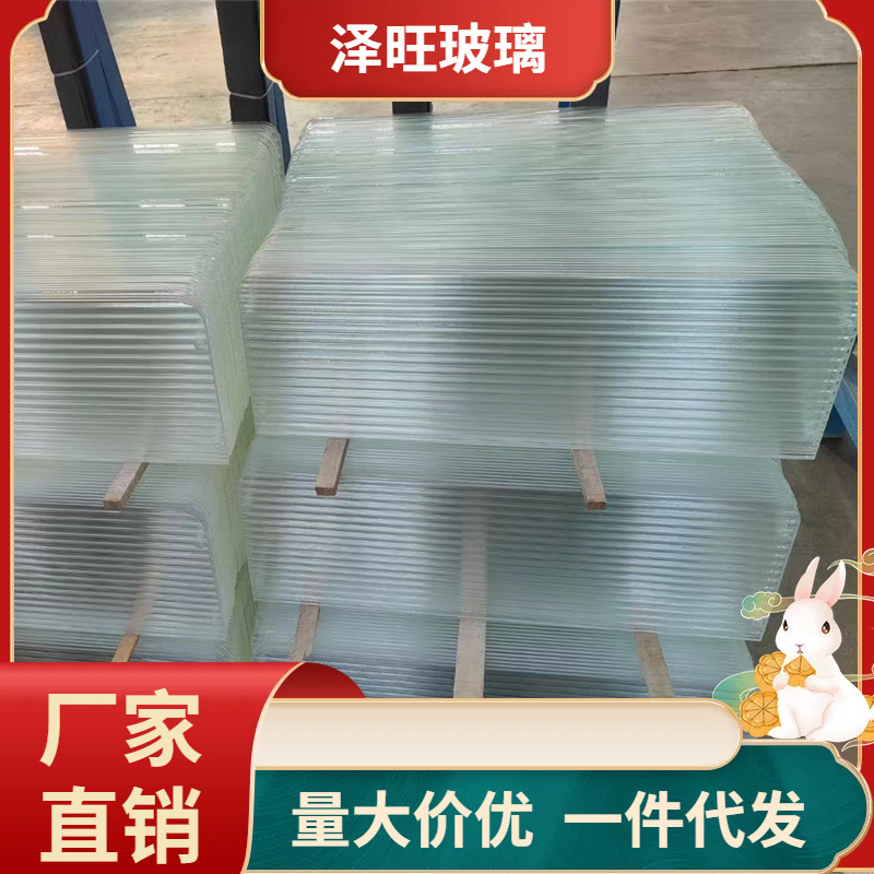 5mm超白长虹置物架小推车玻璃 卫浴门玻璃隔断可改裁磨边钢化玻璃