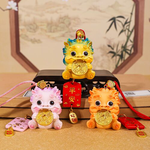 Cute Pixiu Pendant Temple Jufu Car Interior Decoration Supplies Car Rearview Mirror Car Pendant Gift Wholesale