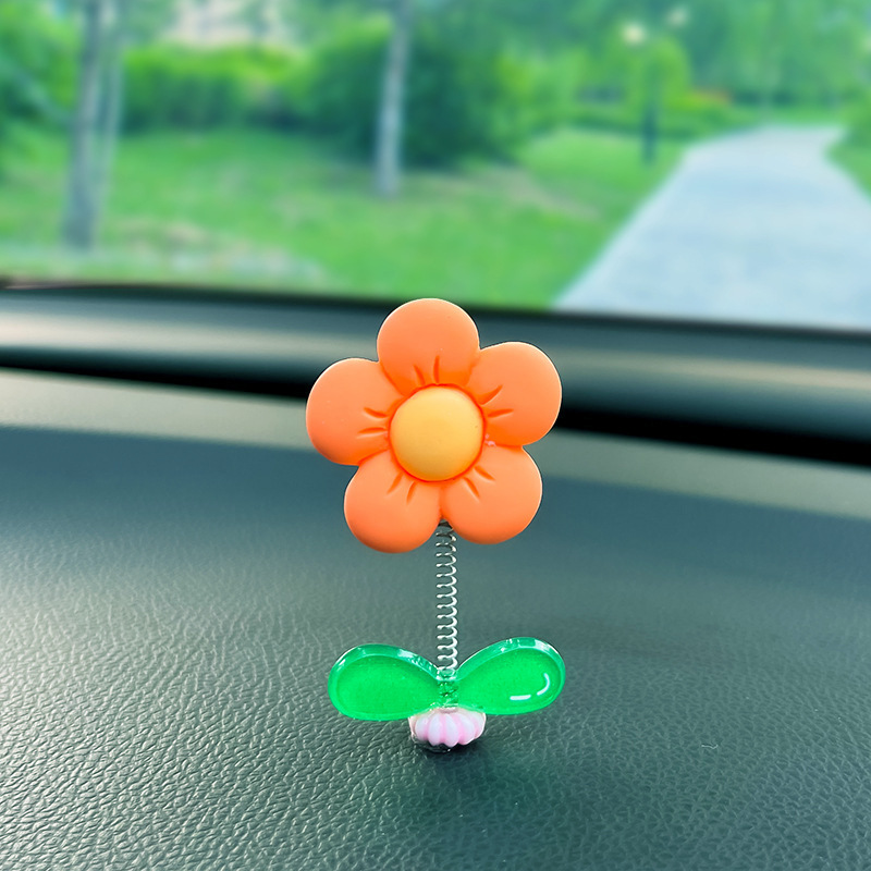 2023 nuevos accesorios de automóviles de consola central de automóviles adornos de decoración adorables frescos adornos de flores de cabeza