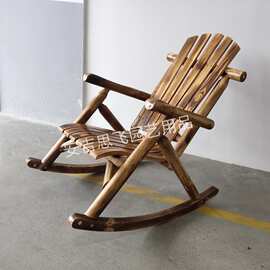 安吉思飞圆棒摇椅样板原木色单人摇椅样品浅碳化圆棒摇椅样版