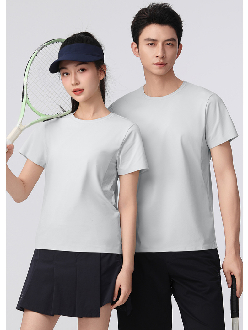 Camiseta de hielo protector solar ropa de trabajo personalizada de verano cuello redondo secado rápido elástico transpirable camisa de publicidad suave de manga corta