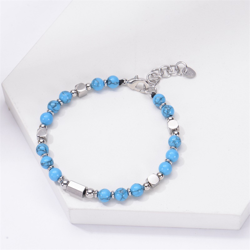 Casual Elegant Geometric 201 Stainless Steel Natural Stone Unisex Bracelets display picture 2