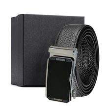 现货新款男士头层牛皮水波纹自动扣腰带高级时尚百搭皮带厂家批发