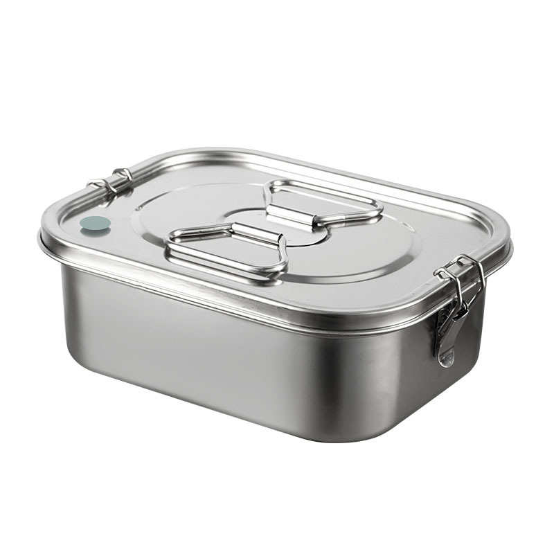 Lonchera de acero inoxidable 304, lonchera portátil para estudiantes con tapa, caja para conservar la frescura, caja de almacenamiento, lonchera compartimentada, bento box sellada y a prueba de derrames