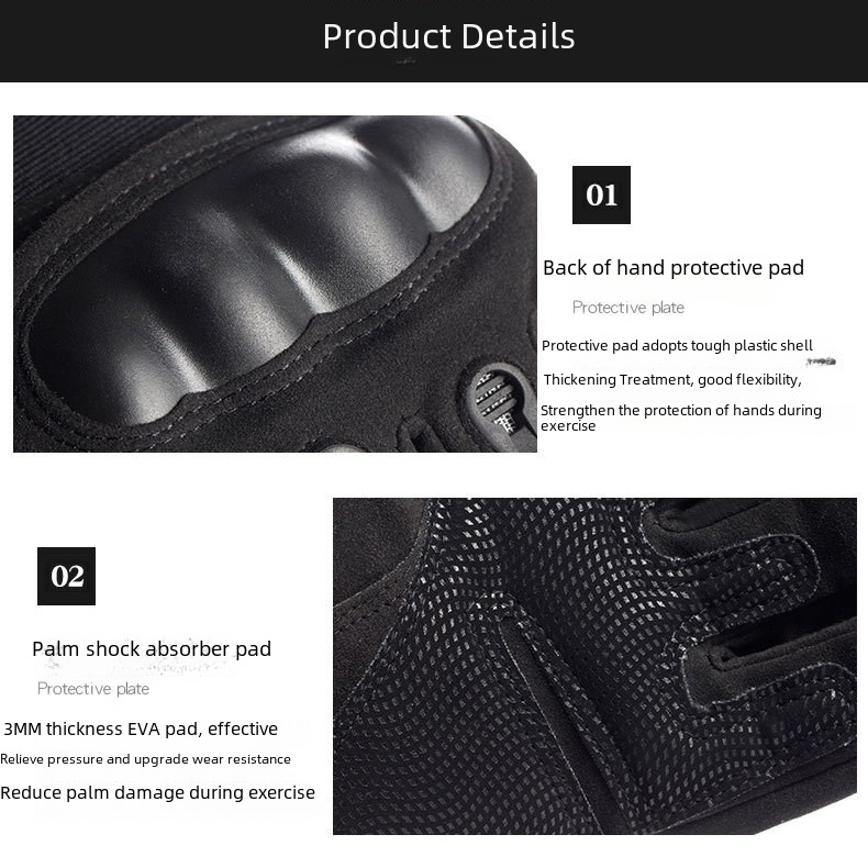 Tactical gloves Half-finger tactical gloves men's outdoor cycling sports anti-slip wear mountaineering fitness combat training gloves_maomaolike.com
