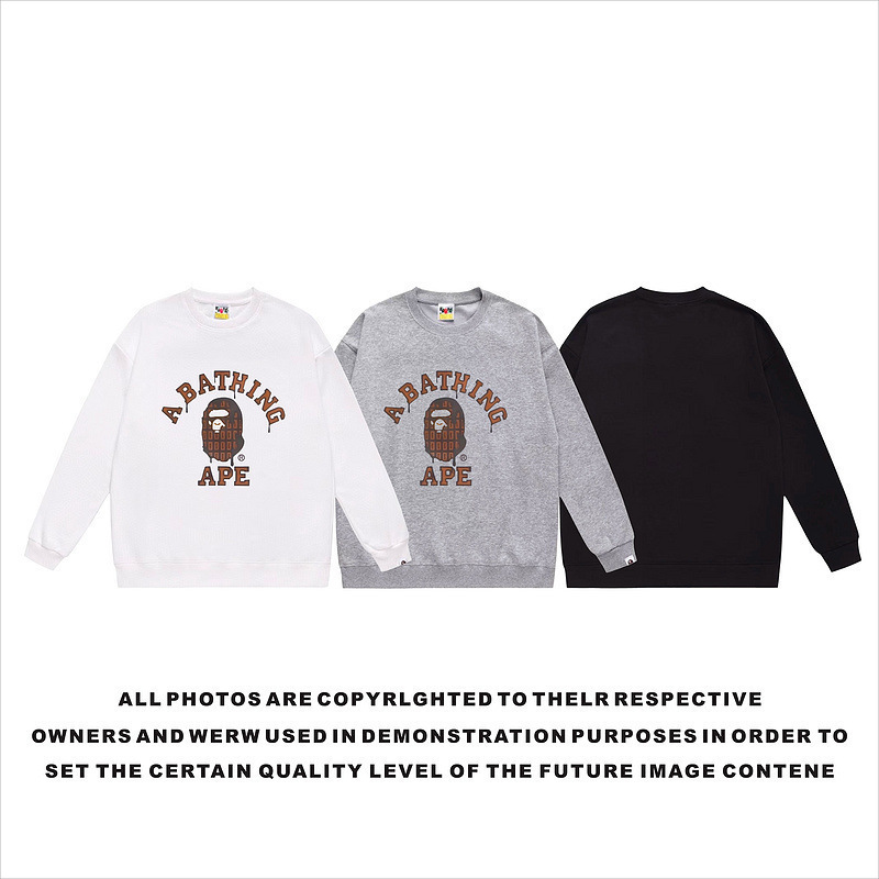 Foreign Trade Bape Sweatshirt Men's 2025 New Style Women's Autumn and Winter Long-Sleeved Letter Print Loose Round Neck Pullover Casual Top Foreign Trade Bape Sweatshirt Men's 2025 New Style Women's Autumn and Winter Long-Sleeved Letter Print Loose Round Neck Pullover Casual Top