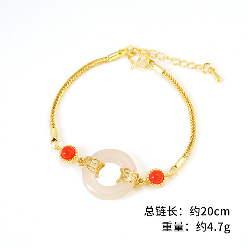 2022 elegante hebilla de seguridad simple pulsera de moda simple pulsera de diseño redondo para mujer