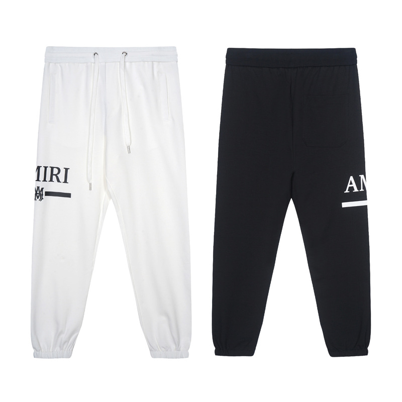 Men's and Women's Sweatpants High Street Fashion Brand Amiri Autumn Casual Pants Simple Letter Logo Print Youth Sports Pants