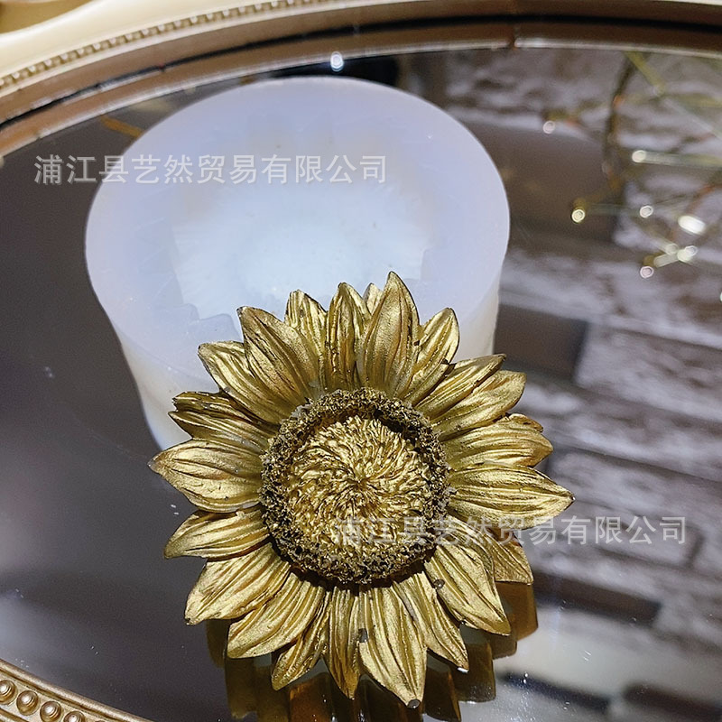 Girasol molde de silicona girasol aromaterapia yeso salida aire epoxi llavero material bricolaje Accesorios