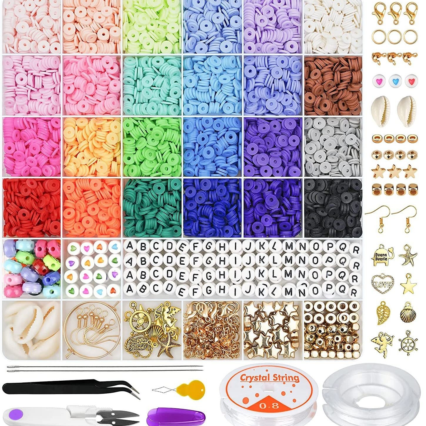 Venta caliente transfronteriza 28 rejilla hecha a mano traje de cerámica suave cuentas de arcilla bricolaje accesorios de joyería