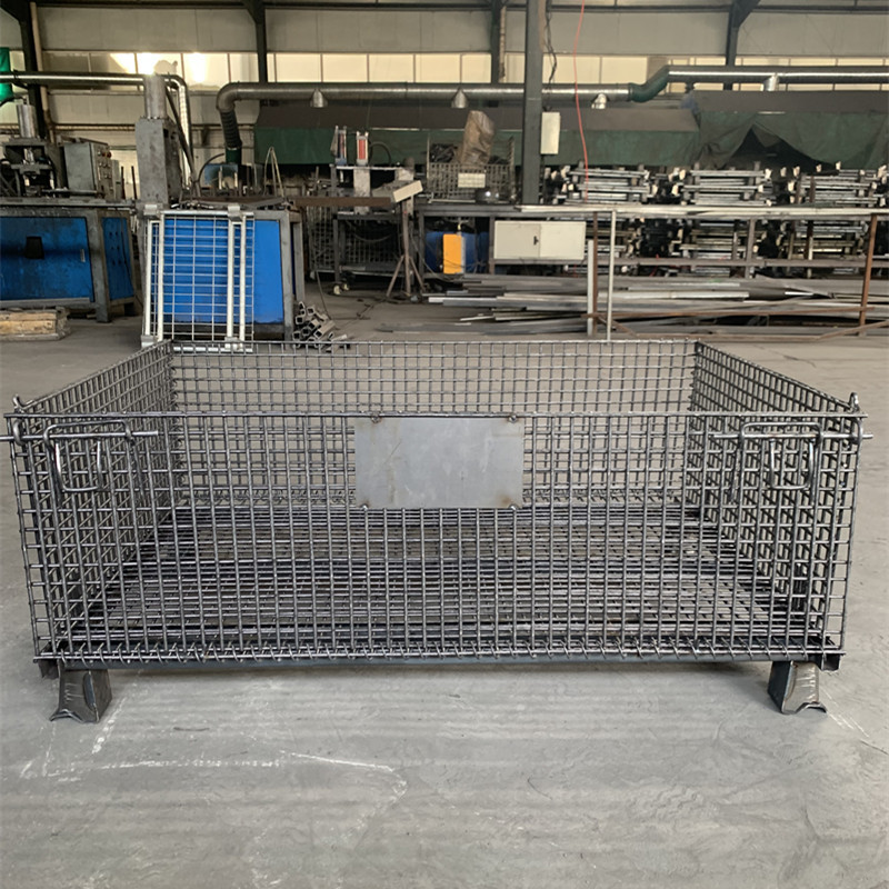 小孔仓储笼铁框 25×25孔储物铁丝笼周转框 密孔折叠式铁框