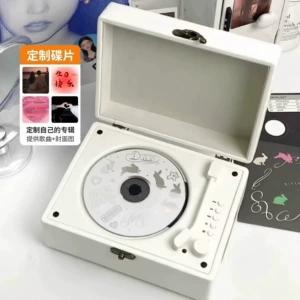 Retro CD Player Music Album Bluetooth Speaker Integrated Player Audio Disc Portable Birthday Gift