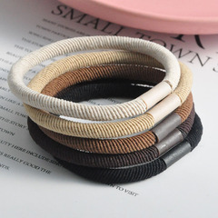 Coffee Series Korean Version Bold Basic Hairband Simple High-Elasticity Hair Ring for Tying Hair Rubber Bands for Women Hair Tying Bands Hair Accessories