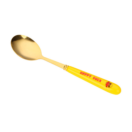 Net celebrity dessert spoon wholesale stainless steel golden spoon children's household tableware cartoon cute spoon high appearance