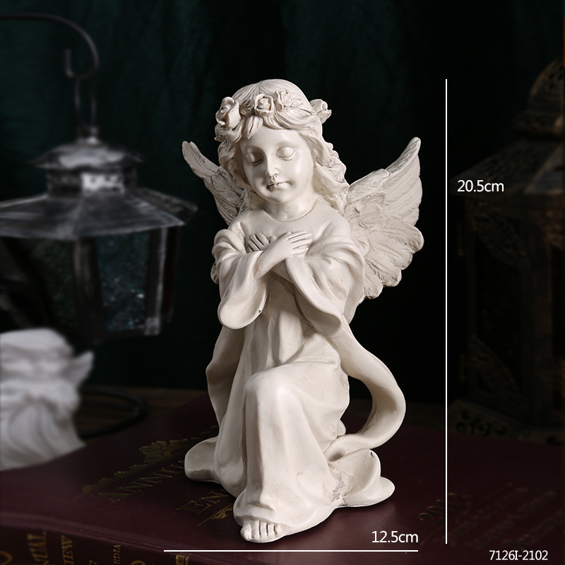 Ángel retro europeo adornos estatuas de yeso de resina americana escultura accesorios de decoración de escritorio de chicas