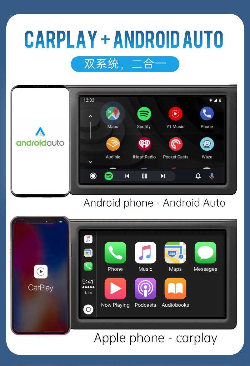 Wireless carplay box cross-border hot selling Android auto car interconnection box 2 in 1 wireless carplay