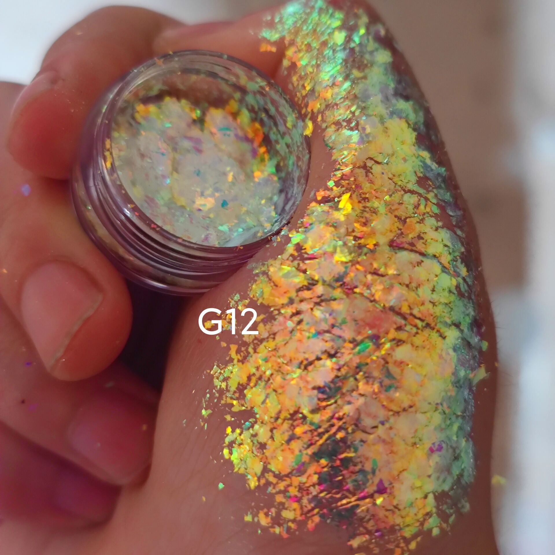 跨境热销高光幻彩变色龙极光粗片云锦梦幻偏光变色龙粉粗片0.2g