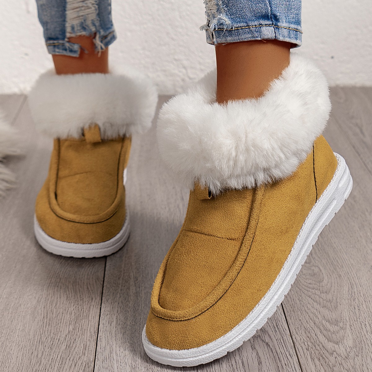 Women's platform warm comfortable fashion simple generous snow boots_voghion.com