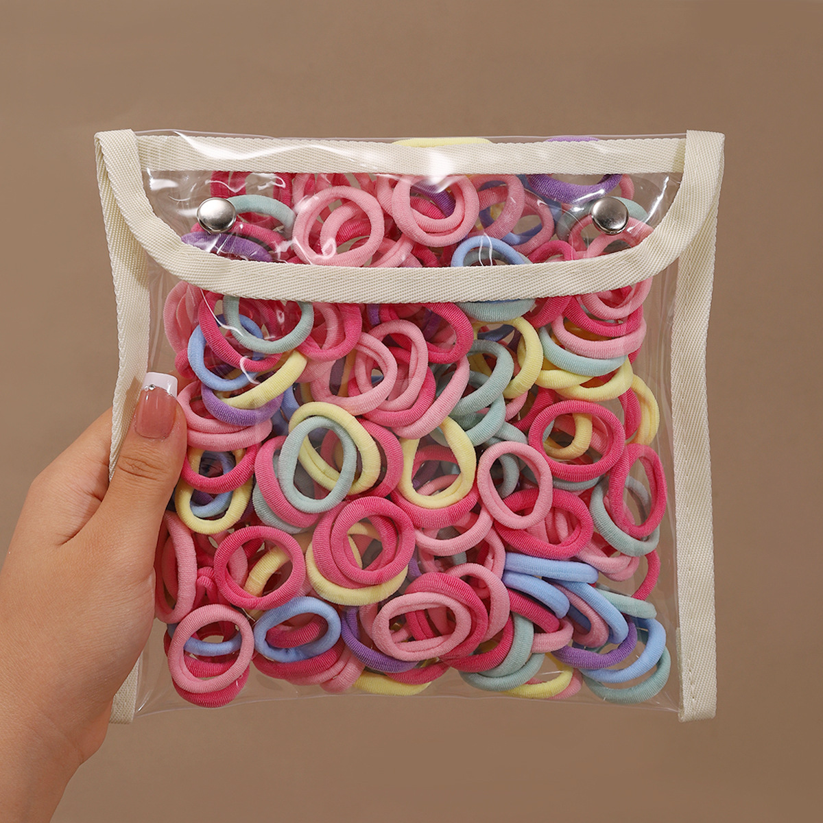 Cuerdas de cabeza para niños niñas cuerdas de cabello de alta elasticidad correa de goma duradera para bebés sin marcas anillo de cabello no daña el cabello cubierta de cuero de color