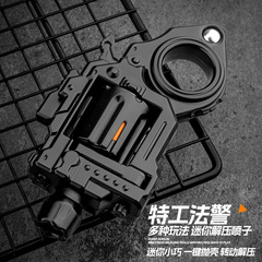 国境を越えたエージェントスカイ法執行官リボルバーおもちゃの銃プッシュカード EDC 減圧合金シェルおもちゃのソフト弾丸銃