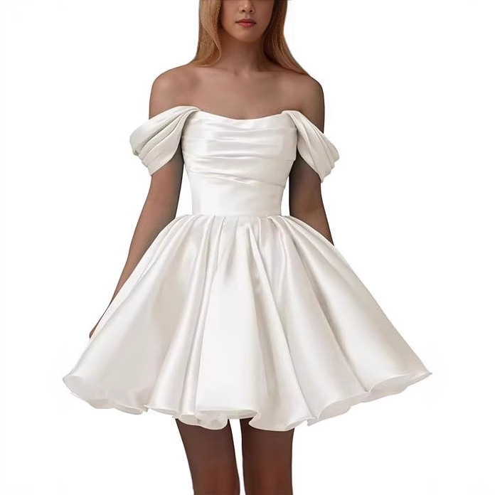 Cross-Border European and American One-Shoulder Dress Short Dress Birthday Party Dress Dress Banquet Daily Dress