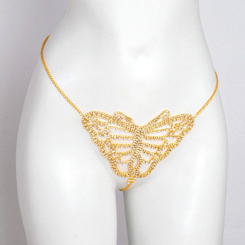 Cross-border New Diamond Underwear European and American Sexy Butterfly Bikini suit Rhinestone Body Chain for Women
