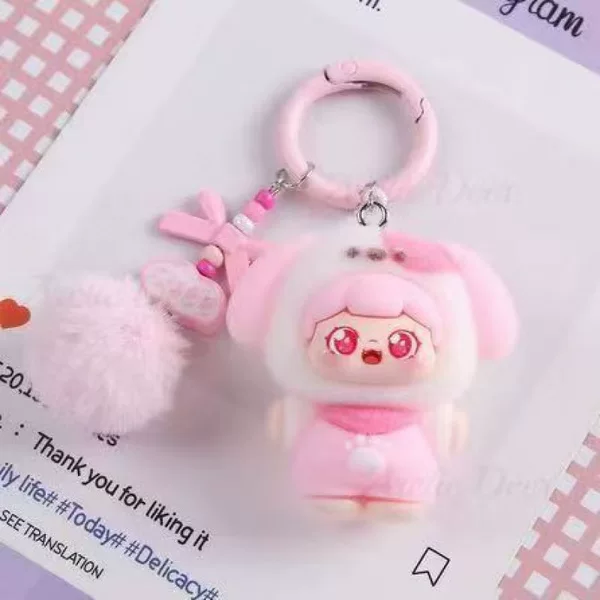 Cartoon bear plush ball keychain small pendant live streaming cute blind bag soft plush toy phone accessory
