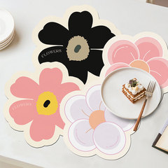 Floral Ins Style Waterproof Oilproof Western Dinner Mat Student Children Eating Mat Heat Insulation Anti-Scald Leather Mat