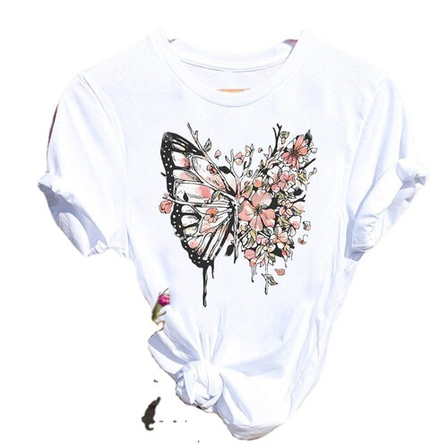 Cross-border T-shirts on AliExpress, Amazon, independent stations, women's short sleeves, WISH in stock, TEMU