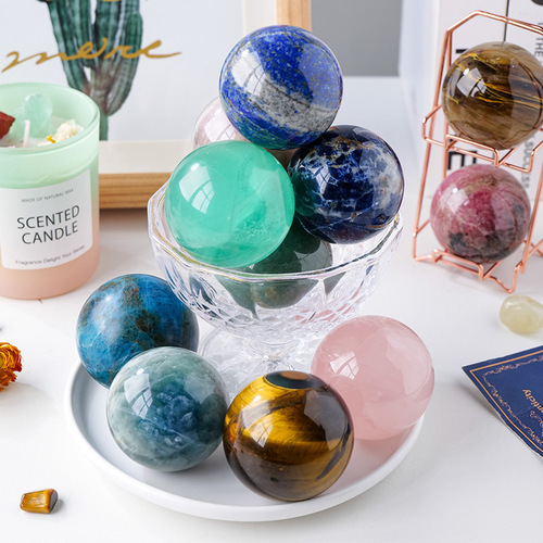 5cm natural crystal ball ornaments crystal agate raw stone polished seven-star array home desktop decoration crafts