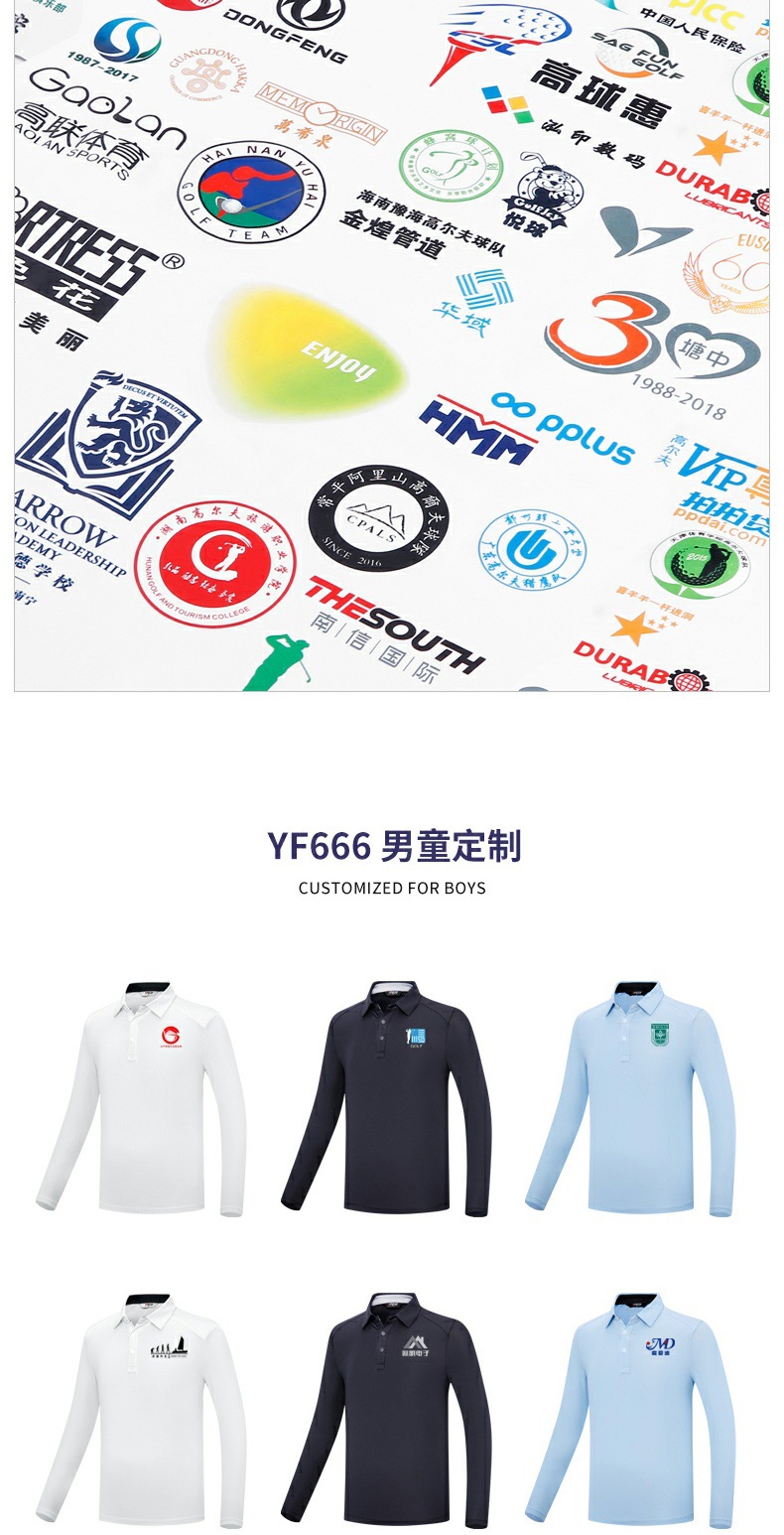 Áo phông dài tay bé gái đồng phục đội chơi gôn — YF664-Trắng bé gái dài tay, YF664-bé gái màu hồng dài tay, YF664-Màu xanh hải quân bé gái dài tay chi tiết 4