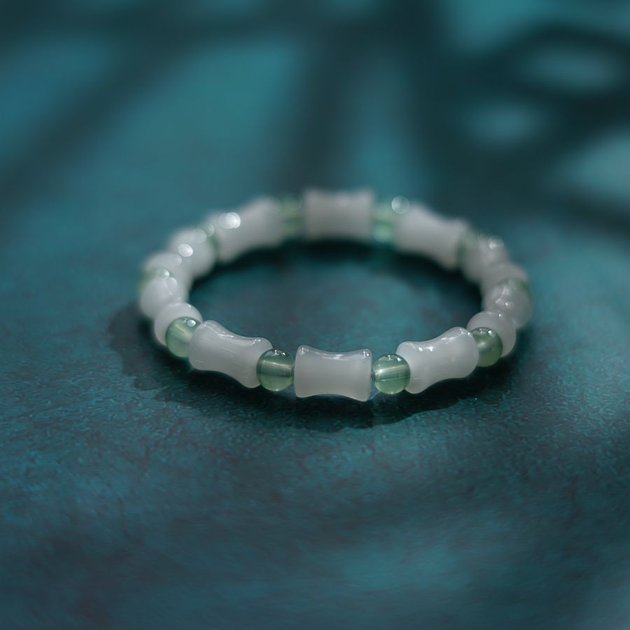 Pulsera de examen en tierra, cuerda de mano trenzada para mujer, pulsera de bambú de la suerte, cuerda roja para niños, regalo para niñas, estilo pastoral 880A blanco