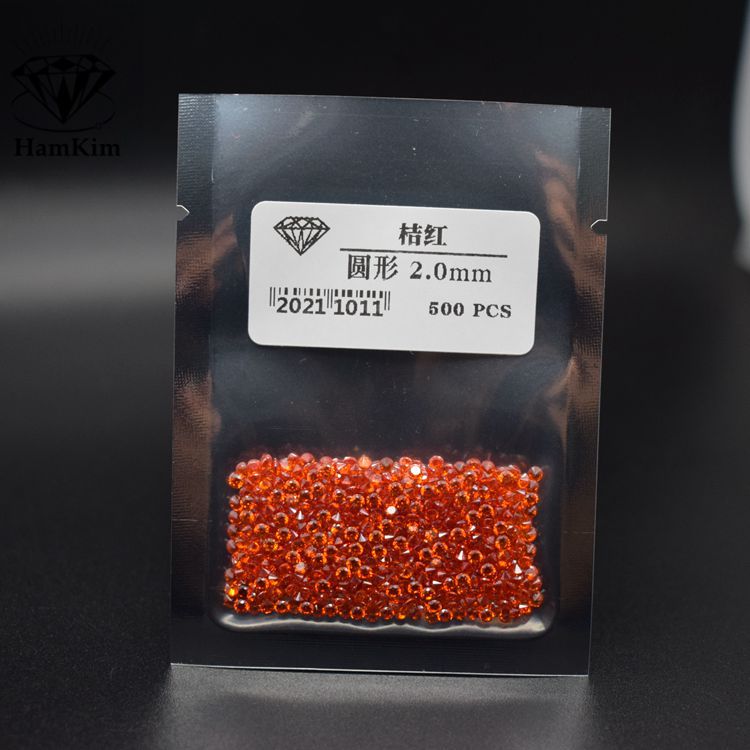 圆形 桔红小钻