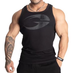 GASP thread training fitness vest European and American classic sleeveless cotton high elastic wicking slim fit