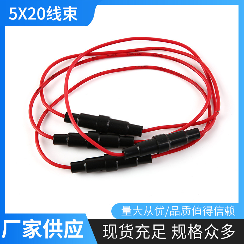 厂家供应玻璃管保险丝座引线  汽车保护熔断器 5x20 保险丝盒6x30