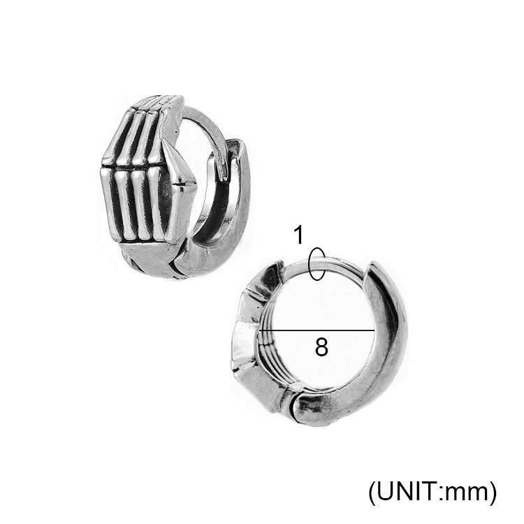 Brincos de argola masculinos retro estilo punk aço inox_voghion.com